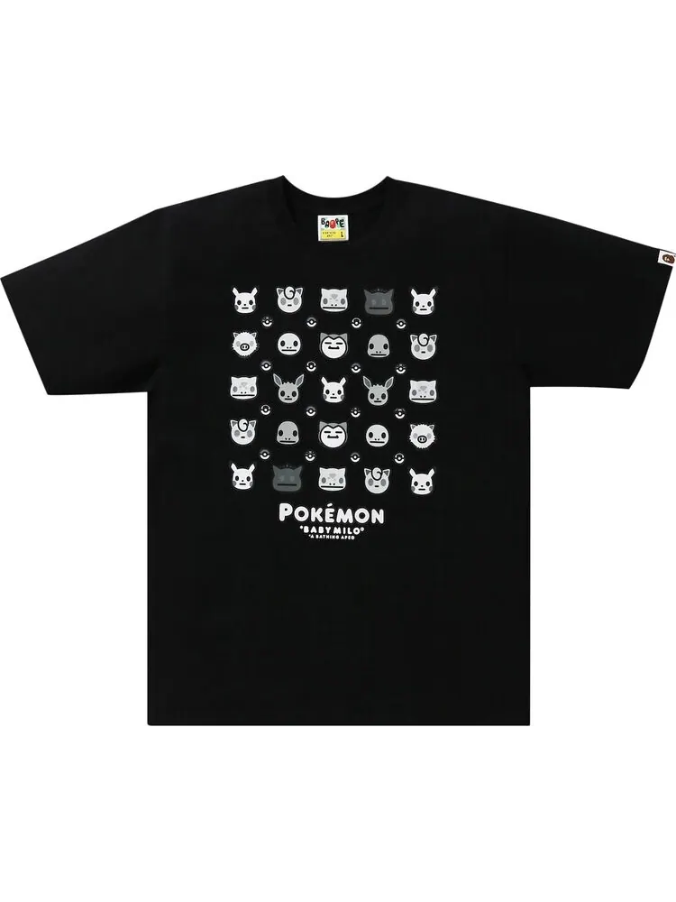 Футболка BAPE Baby Milo x Pokemon Monotone Tee #4 'Black' — изображение 1 из 2, черный
