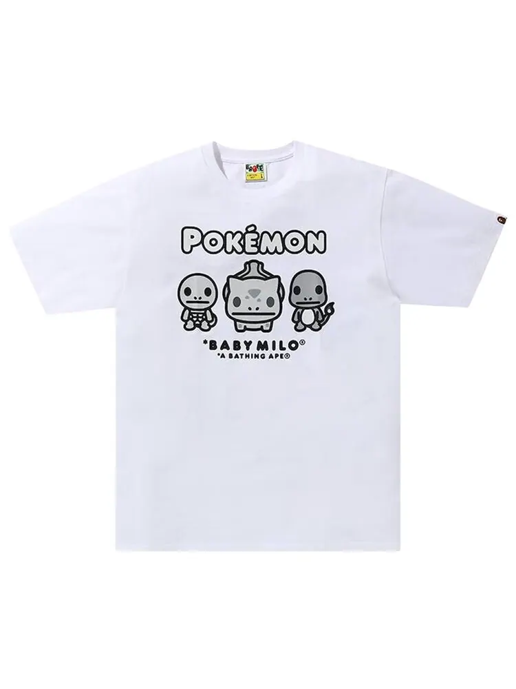 Футболка BAPE Baby Milo x Pokemon Monotone Starters Tee #3 'White' — изображение 1 из 2, белый