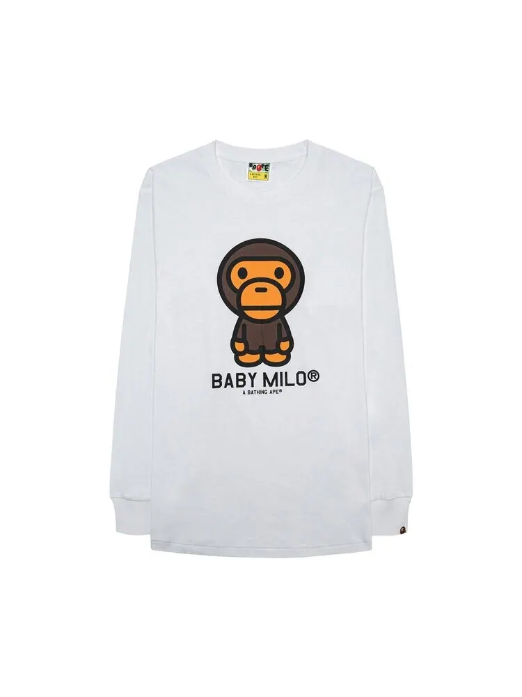 Лонгслив BAPE Baby Milo Long-Sleeve Tee 'White'
