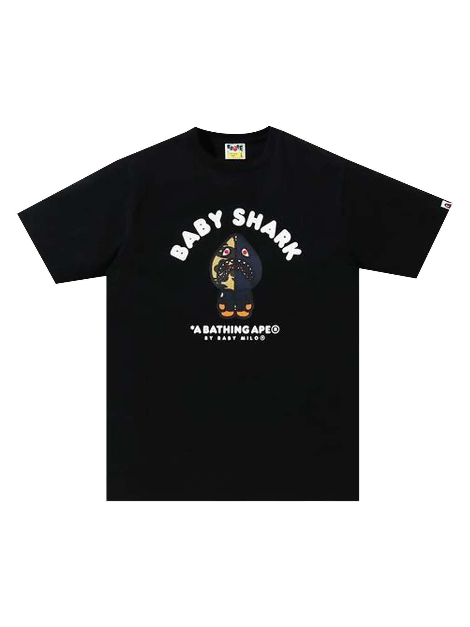Футболка BAPE Baby Milo Shark College — изображение 1 из 2, черный/темно-синий