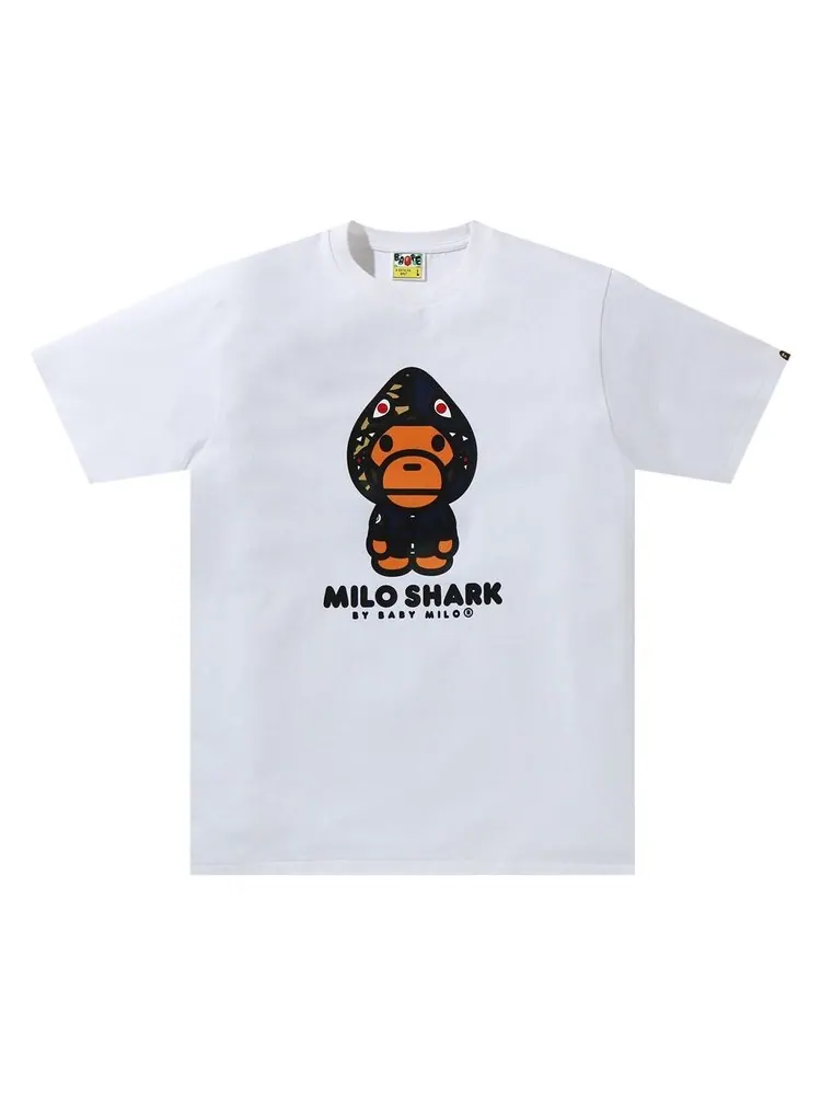 Футболка BAPE Milo Shark Tee 'White/Navy'
