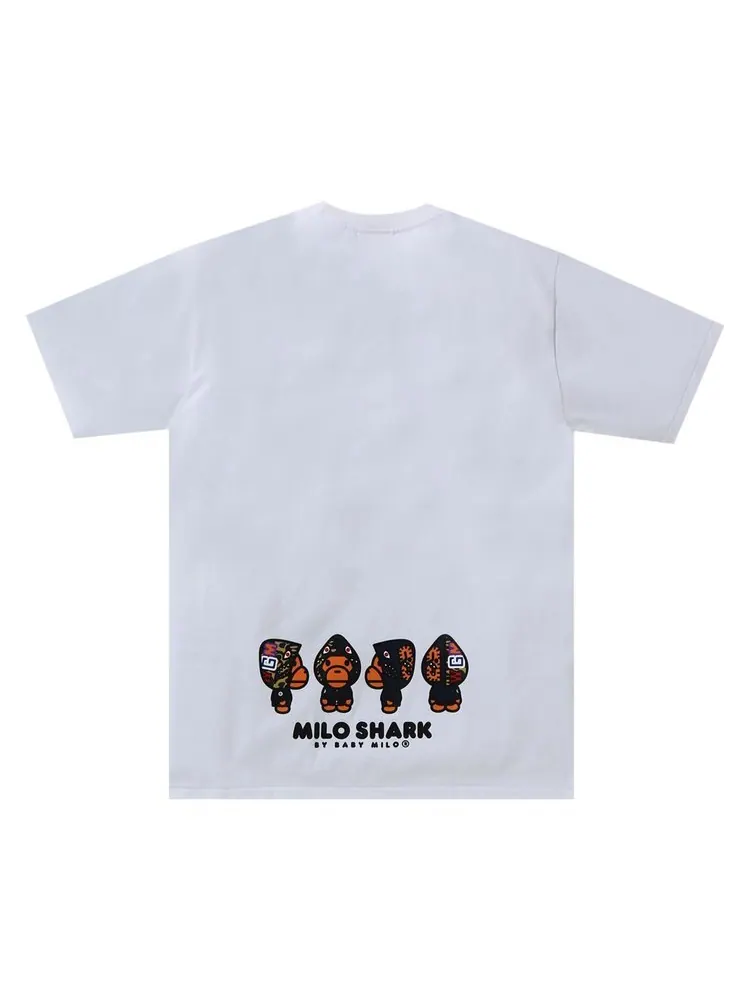 Футболка BAPE Milo Shark Tee 'White/Navy' — изображение 2 из 2, белый