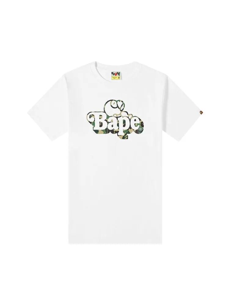 Футболка BAPE ABC Camo Milo On Tee 'White/Green'