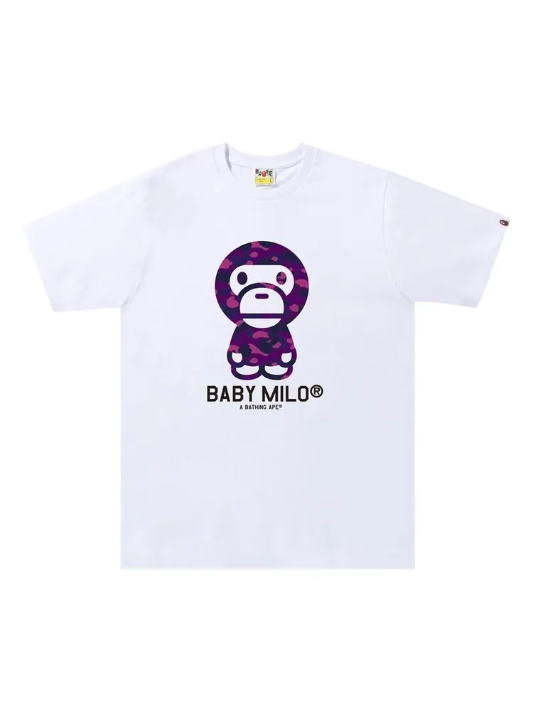 Футболка BAPE Color Camo Baby Milo Tee 'White/Purple'