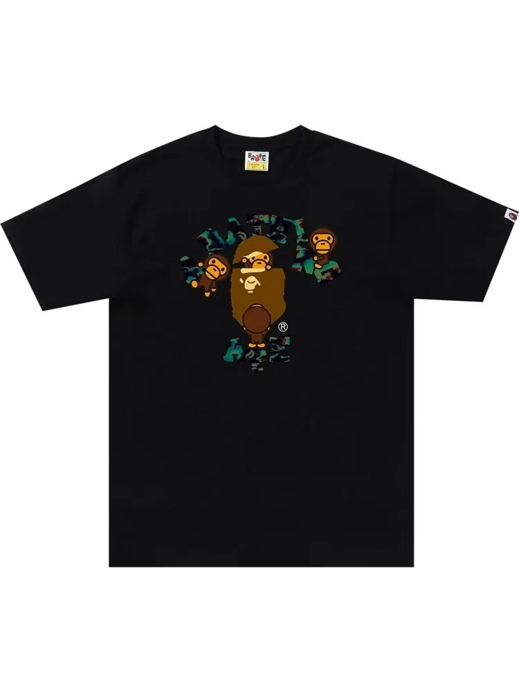 Футболка BAPE Thermography College Milo Tee 'Black' — изображение 1 из 1, черный