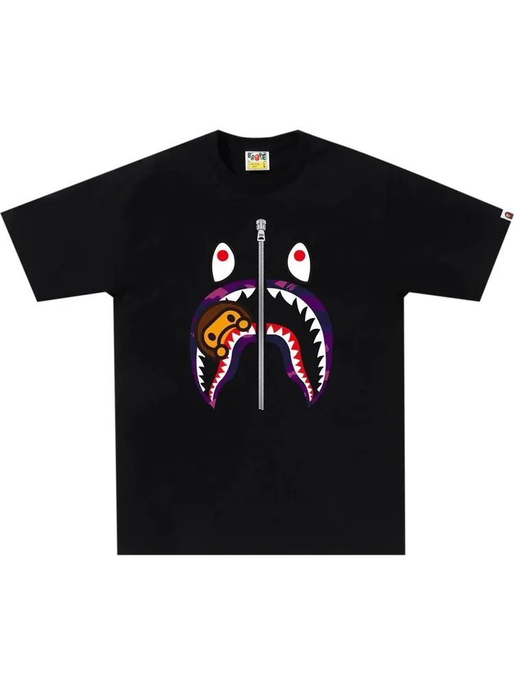 Футболка BAPE Color Camo Milo Shark 'Black/Purple'