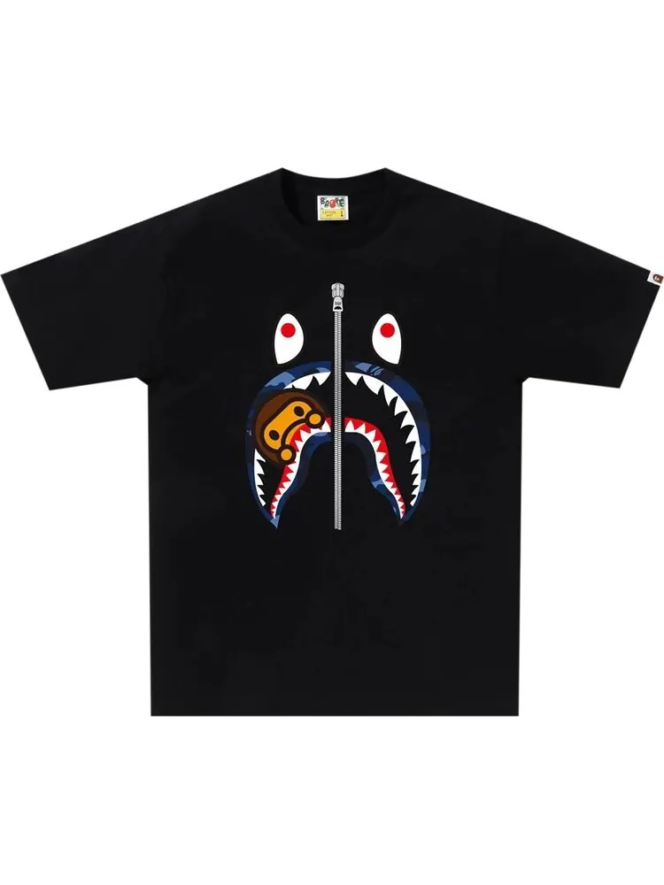 Футболка BAPE Color Camo Milo Shark 'Black/Navy'