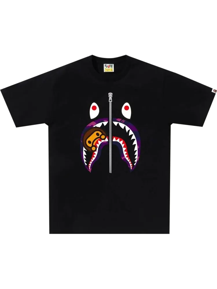 Футболка BAPE Color Camo Milo Shark 'Black/Purple'