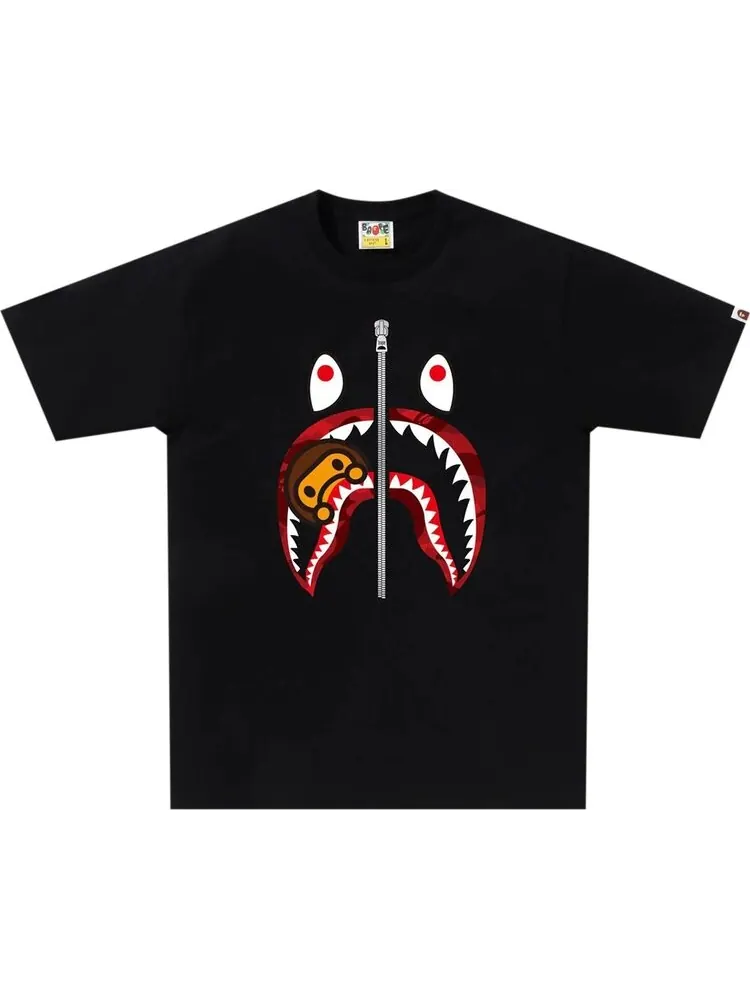 Футболка BAPE Color Camo Milo Shark 'Black/Red'