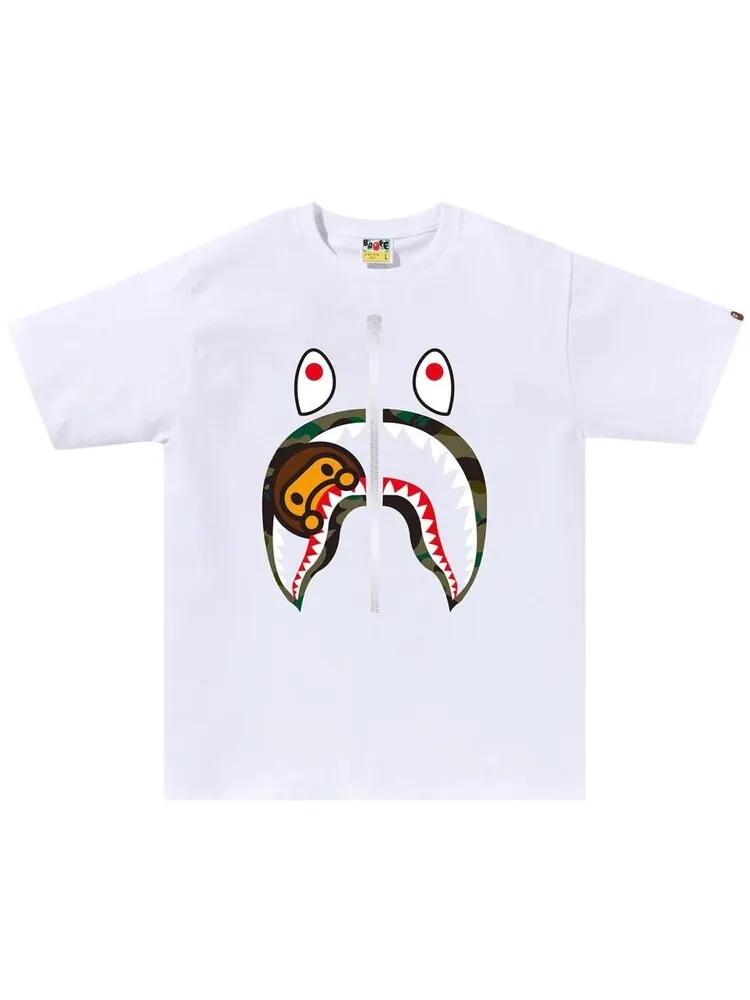 Футболка BAPE 1st Camo Milo Shark 'White/Green'