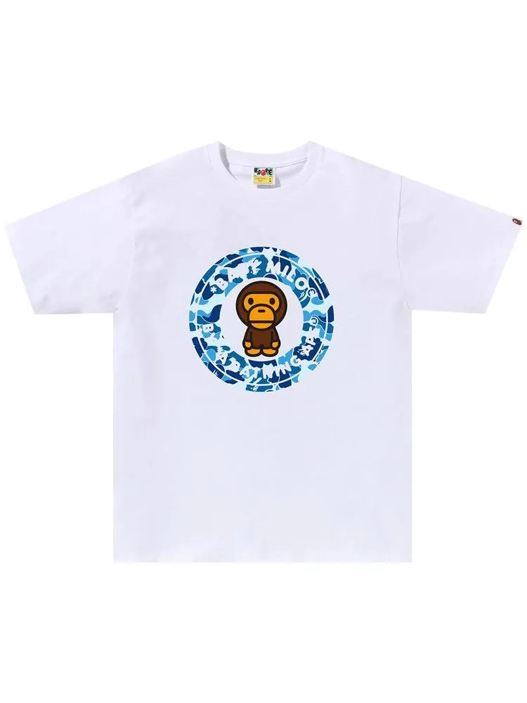 Футболка BAPE ABC Camo Milo Busy Works Tee 'White/Blue'