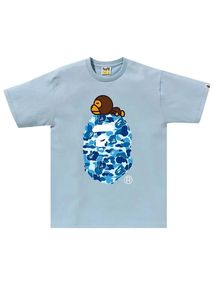 Футболка BAPE ABC Camo Milo On Big Ape Tee 'Sax/Blue'