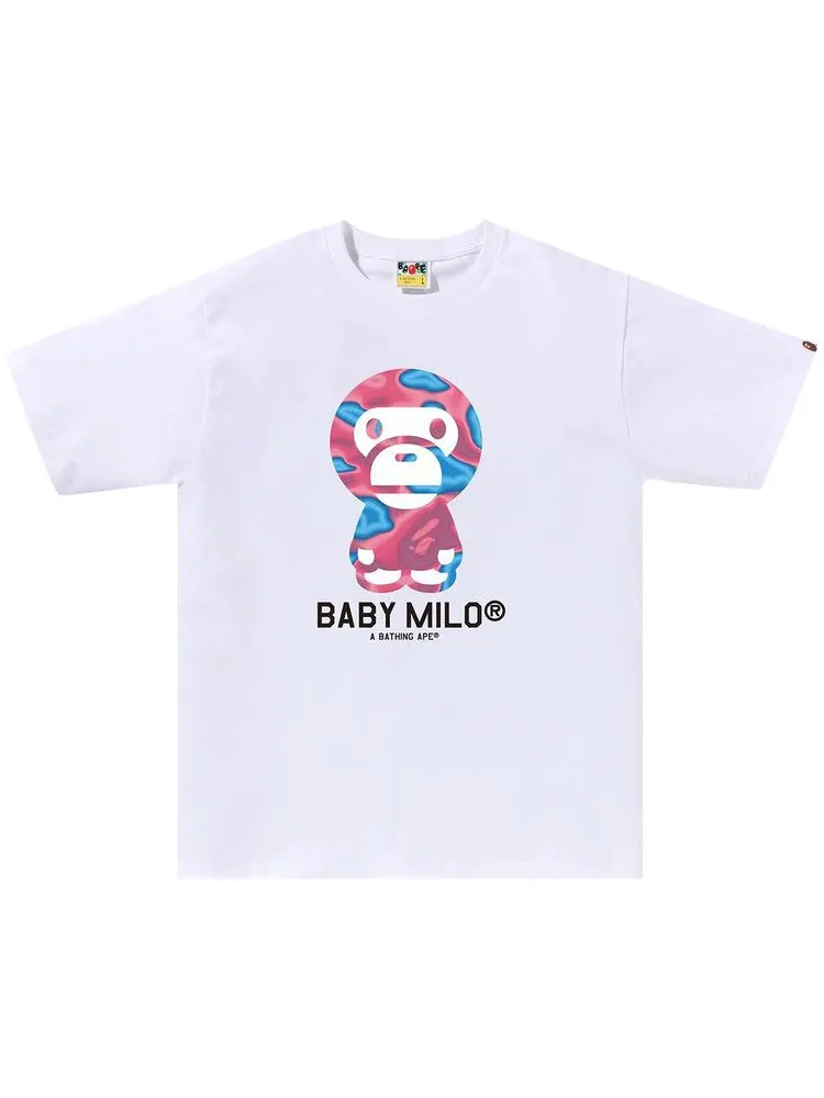 Футболка BAPE Liquid Camo Baby Milo Tee 'White/Pink'