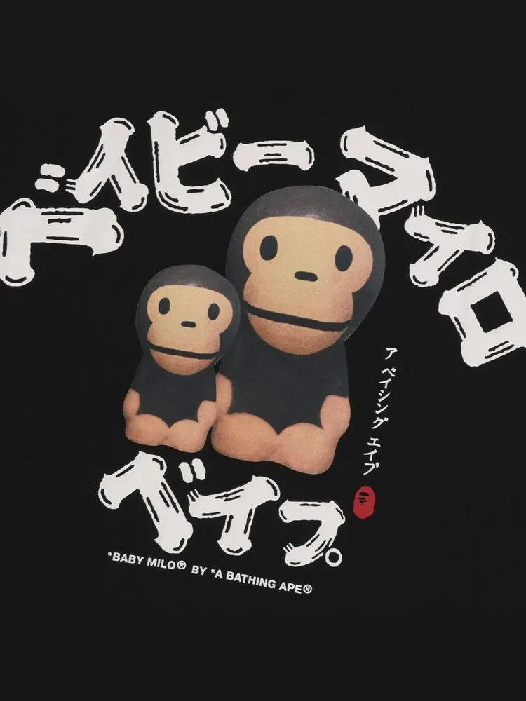 Футболка BAPE Baby Milo College Relaxed Fit Tee — изображение 3 из 3, черный