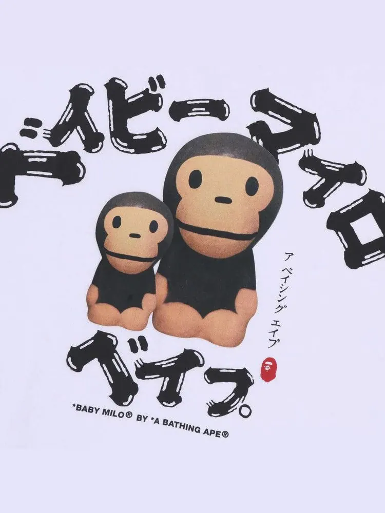 Футболка BAPE Baby Milo College Relaxed Fit Tee — изображение 3 из 3, белый