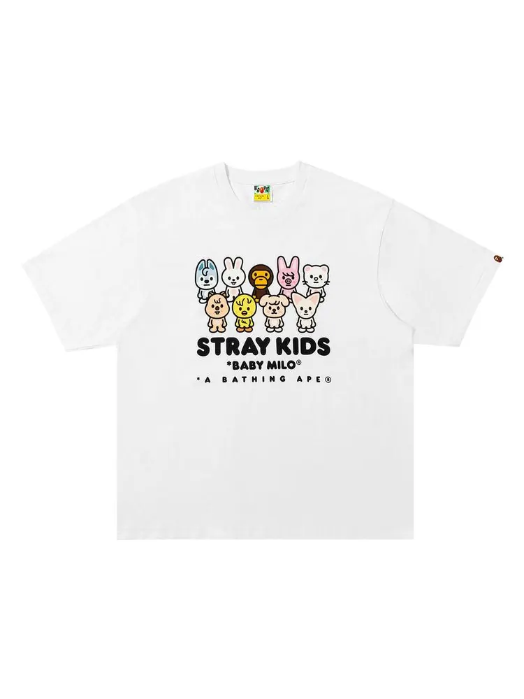 Футболка свободного кроя BAPE x Stray Kids Baby Milo with Skzoo Family