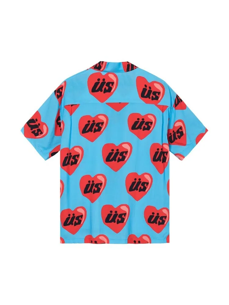 Рубашка Stussy x Cactus Plant Flea Market Heart Short-Sleeve 'Blue' — изображение 2 из 2, синий