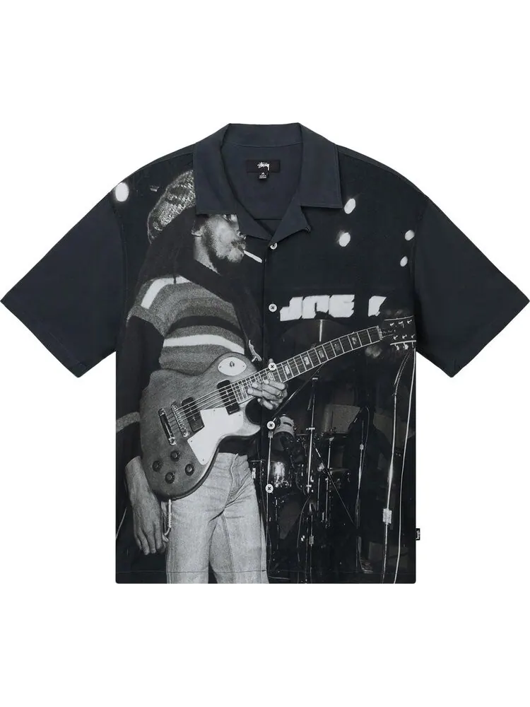 Рубашка Stussy Bob Marley Open Collar Shirt 'Black'