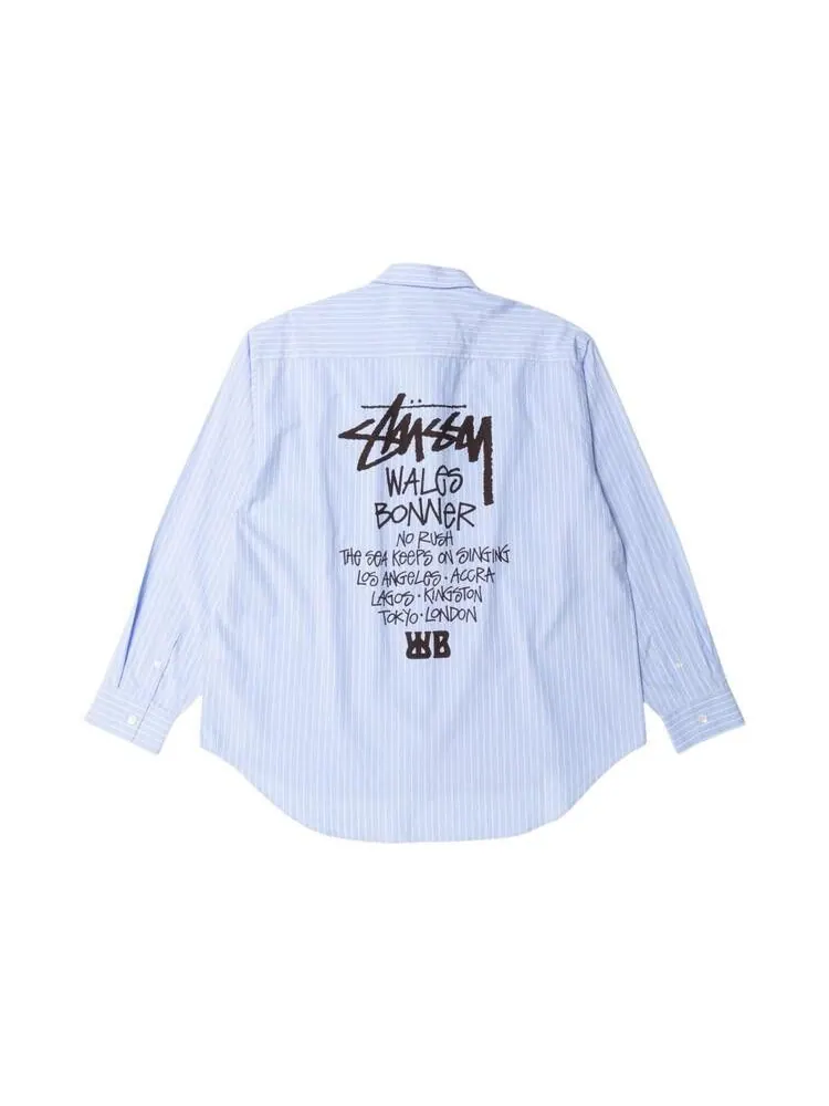Рубашка Stussy x Wales Bonner Poplin Shirt — изображение 2 из 2, полоса