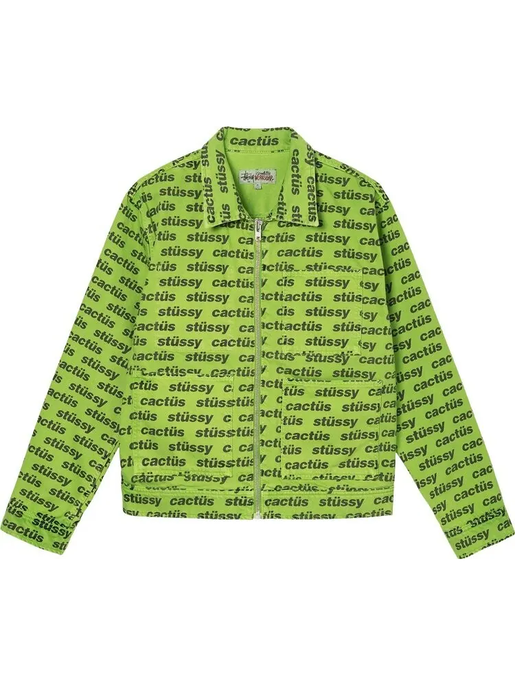 Куртка Stussy x Cactus Plant Flea Market Zip Work Jacket 'Green'