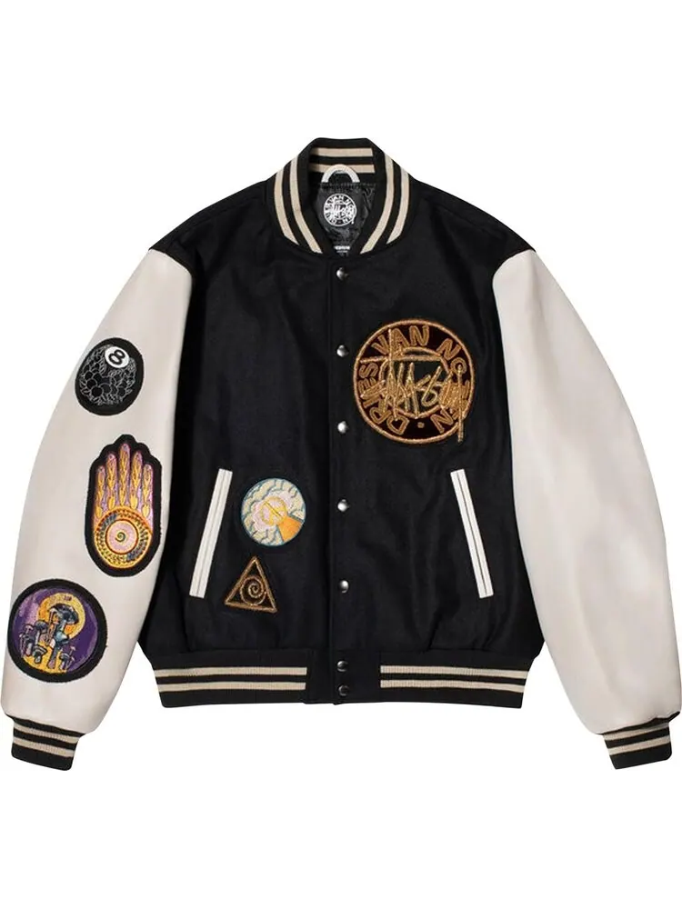 Куртка Stussy x Dries Van Noten Varsity Jacket 'Black'