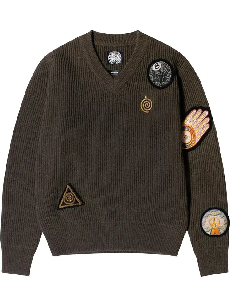 Свитер Stussy x Dries Van Noten Patch Knit Sweater 'Sand'