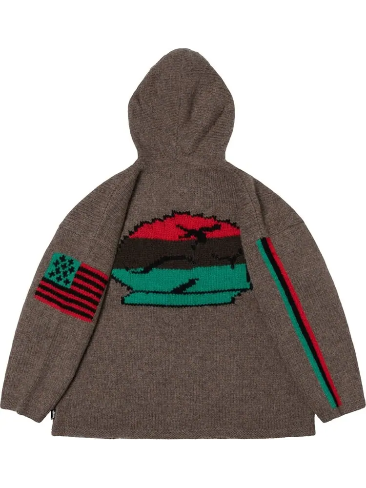 Свитер Stussy x Denim Tears Sweater 'Grey' — изображение 2 из 2, коричневый