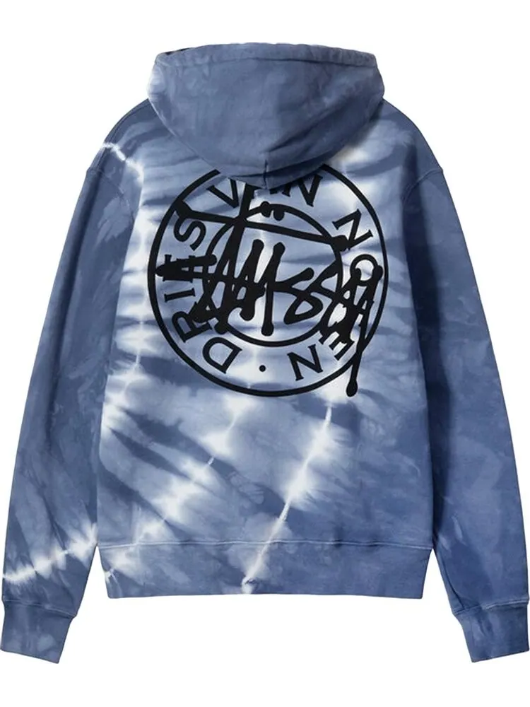 Худи Stussy x Dries Van Noten Tie Dye Hoodie 'Blue' — изображение 2 из 2, синий