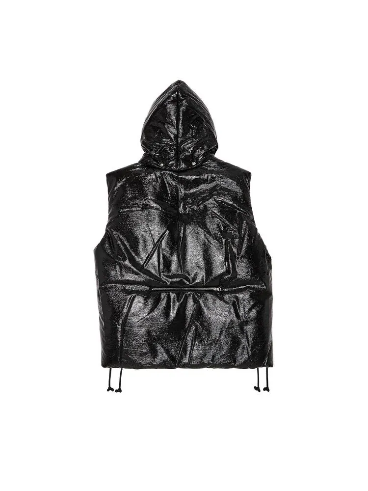 Куртка Courrèges AC Vinyl Sleeveless Puffer Jacket Black — изображение 2 из 3, черный