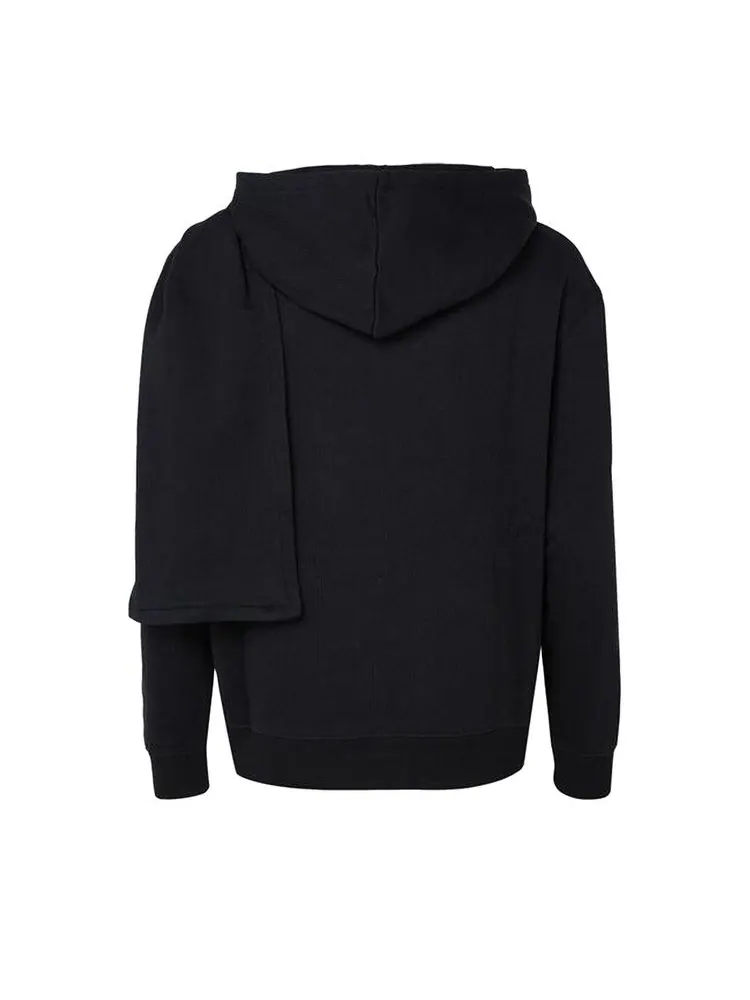 Худи Courrèges Scarf Embroidered Hoodie — изображение 2 из 2, черный