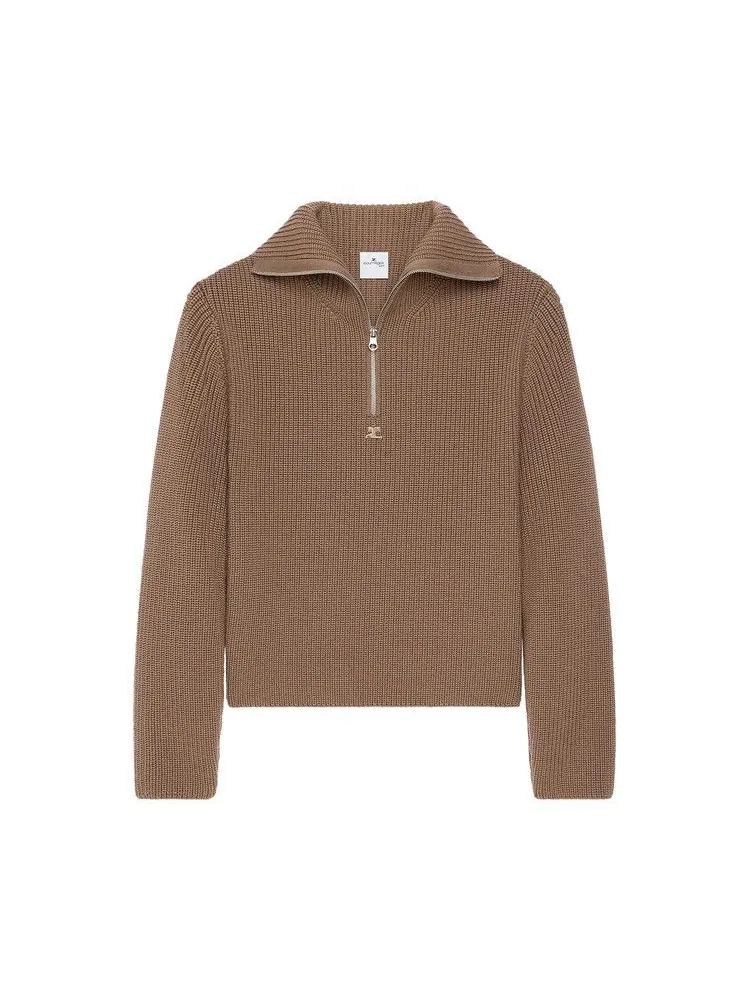 Свитер Courrèges Ribbed Wool Trucker Sweater
