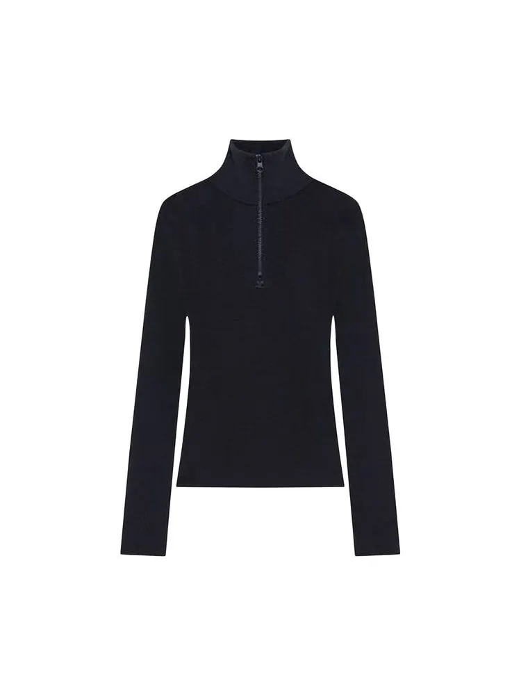 Свитер Courrèges Zipped Mockneck Sweater 'Navy'