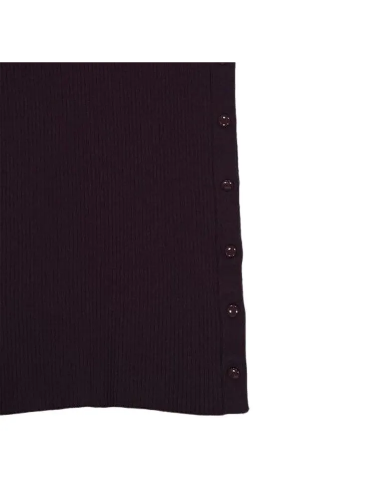 Платье Courrèges Multi-Snap Rib Knit Long Dress — изображение 4 из 4, бордовый