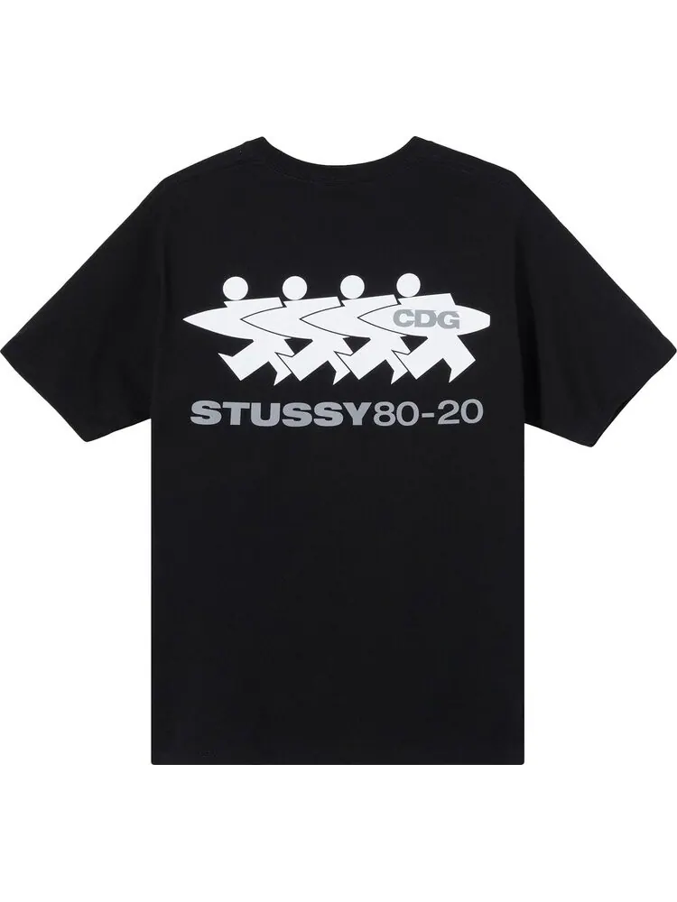 Футболка Stussy x Comme des Garçons Surfman T-Shirt 'Black' — изображение 2 из 2, черный