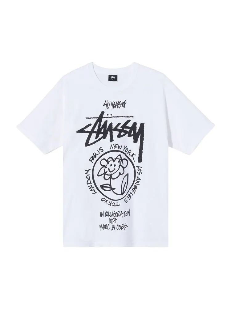 Футболка Stussy x Marc Jacobs World Tour Collection T-Shirt 'White'