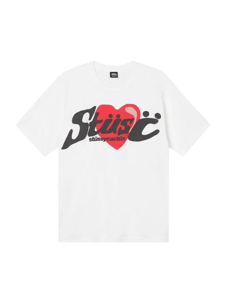 Футболка Stussy x Cactus Plant Flea Market Heart T-Shirt 'White'