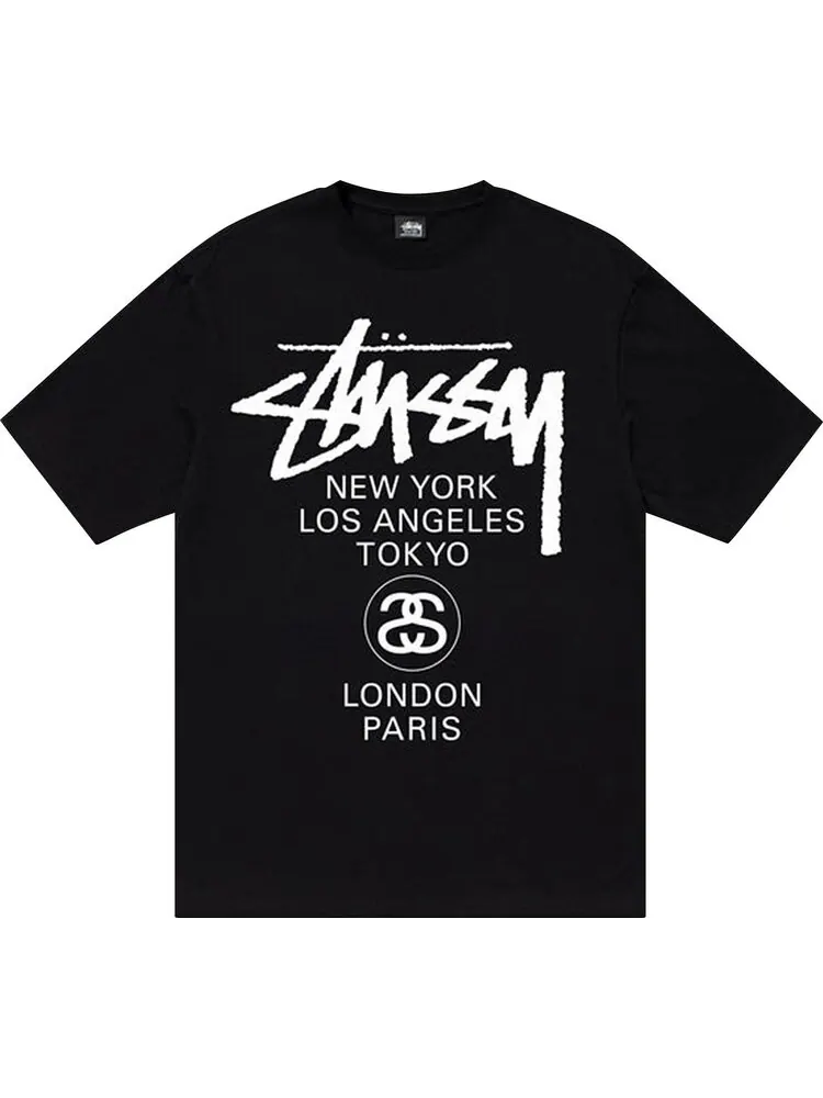 Футболка Stussy World Tour Tee 'Black'