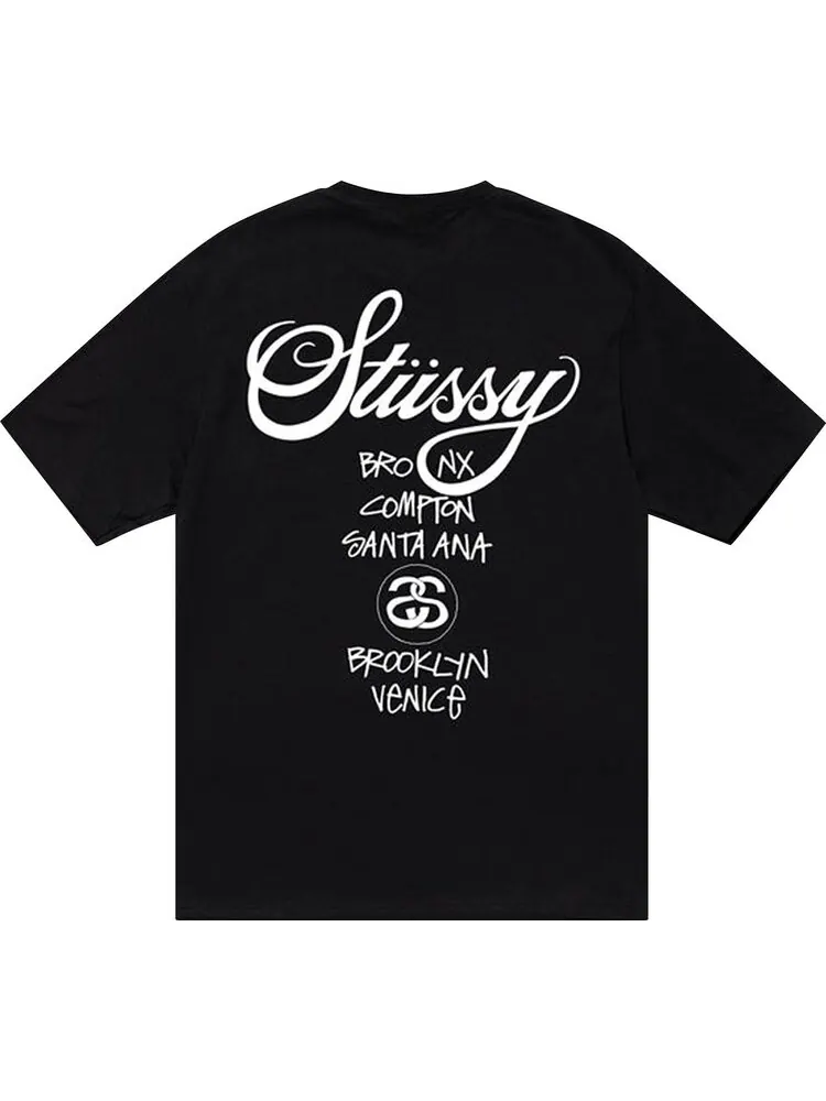 Футболка Stussy World Tour Tee 'Black' — изображение 2 из 2, черный