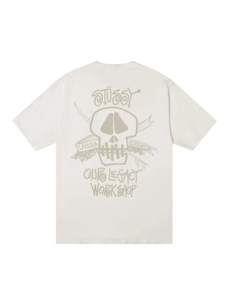 Футболка Stussy x Our Legacy Work Shop Surf Skull Pigment Dyed Tee 'Natural' — изображение 2 из 2, белый