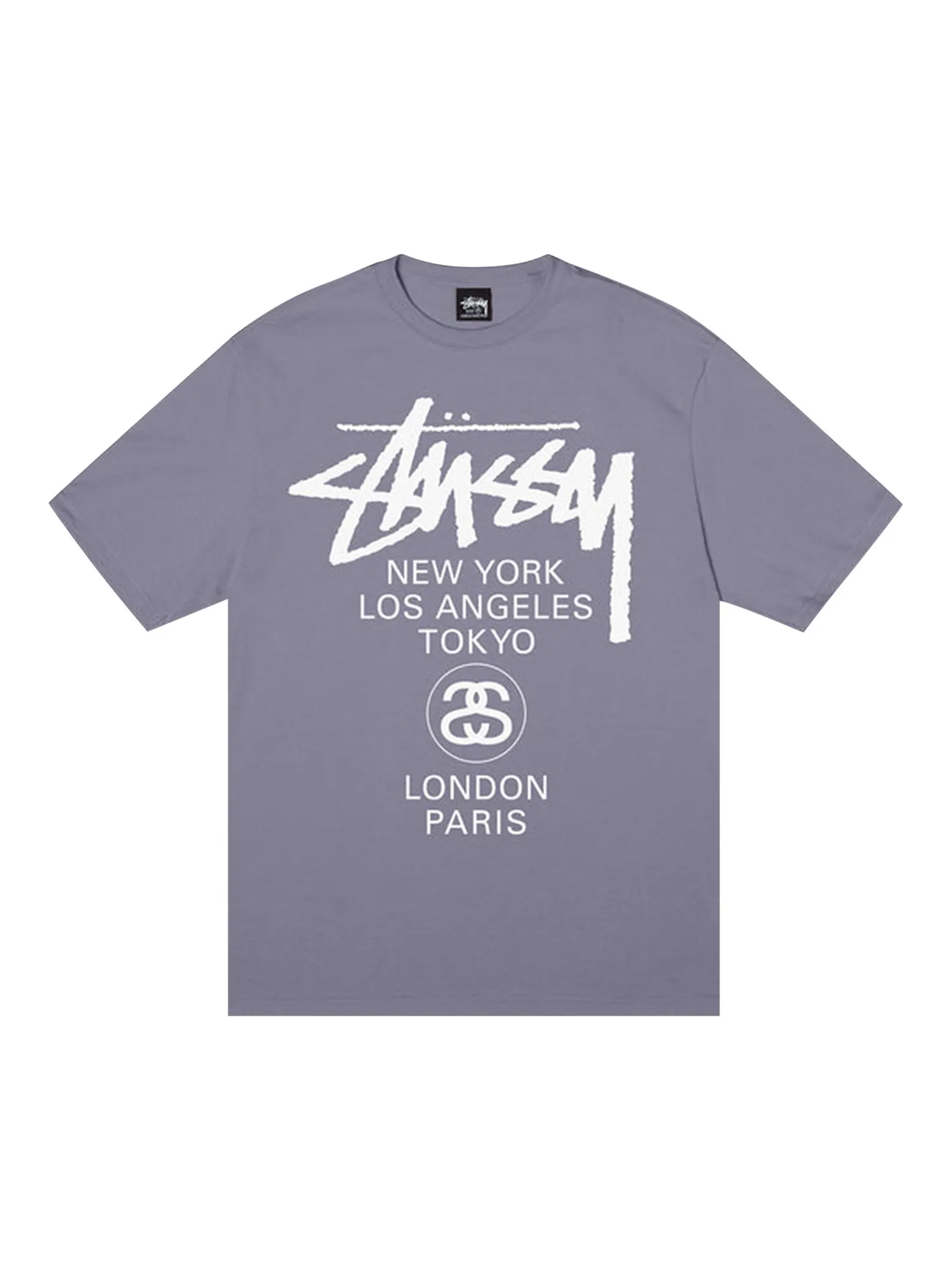 Футболка Stussy World Tour, розовато-лиловая
