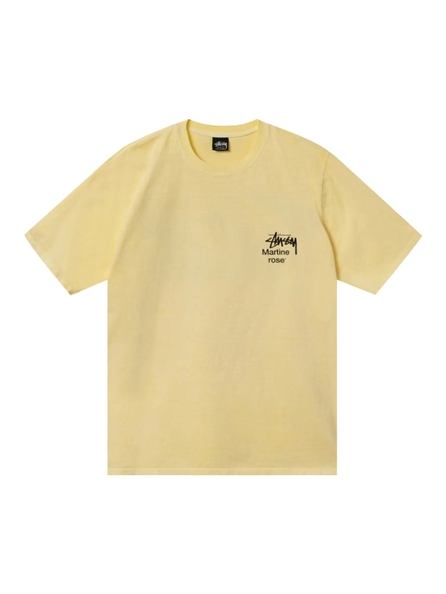 Футболка Stussy x Martine Rose с коллажем, окрашенная в пигмент, Лимон
