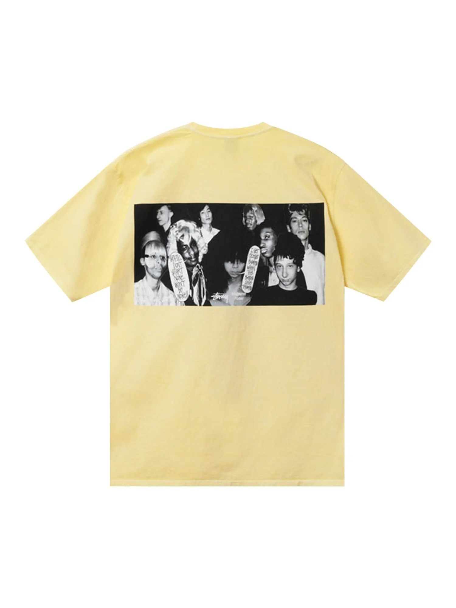 Футболка Stussy x Martine Rose с коллажем, окрашенная в пигмент, Лимон — изображение 2 из 2, желтый