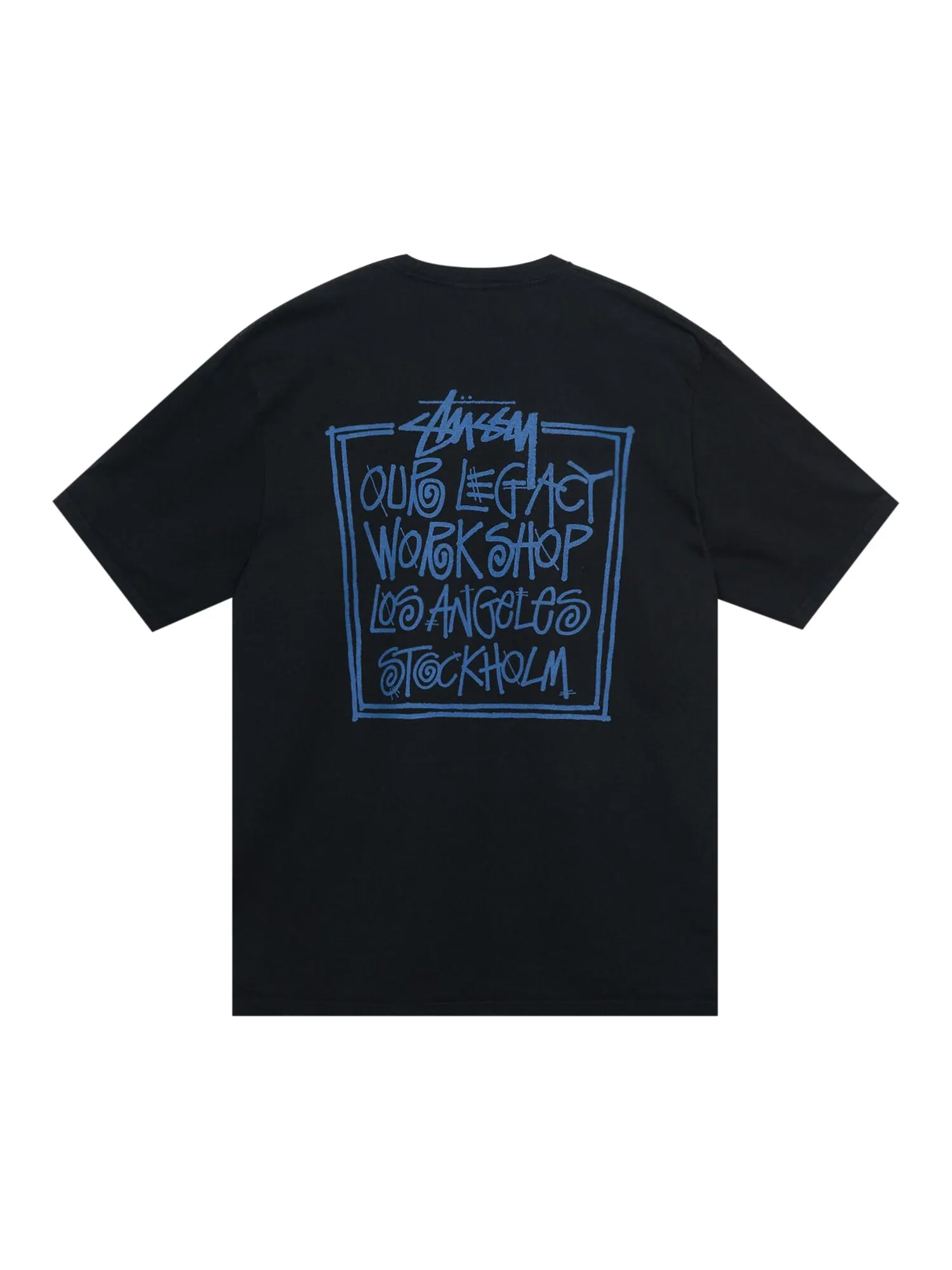 Футболка Stussy x Our Legacy Frame, окрашенная в пигмент — изображение 2 из 2, черный