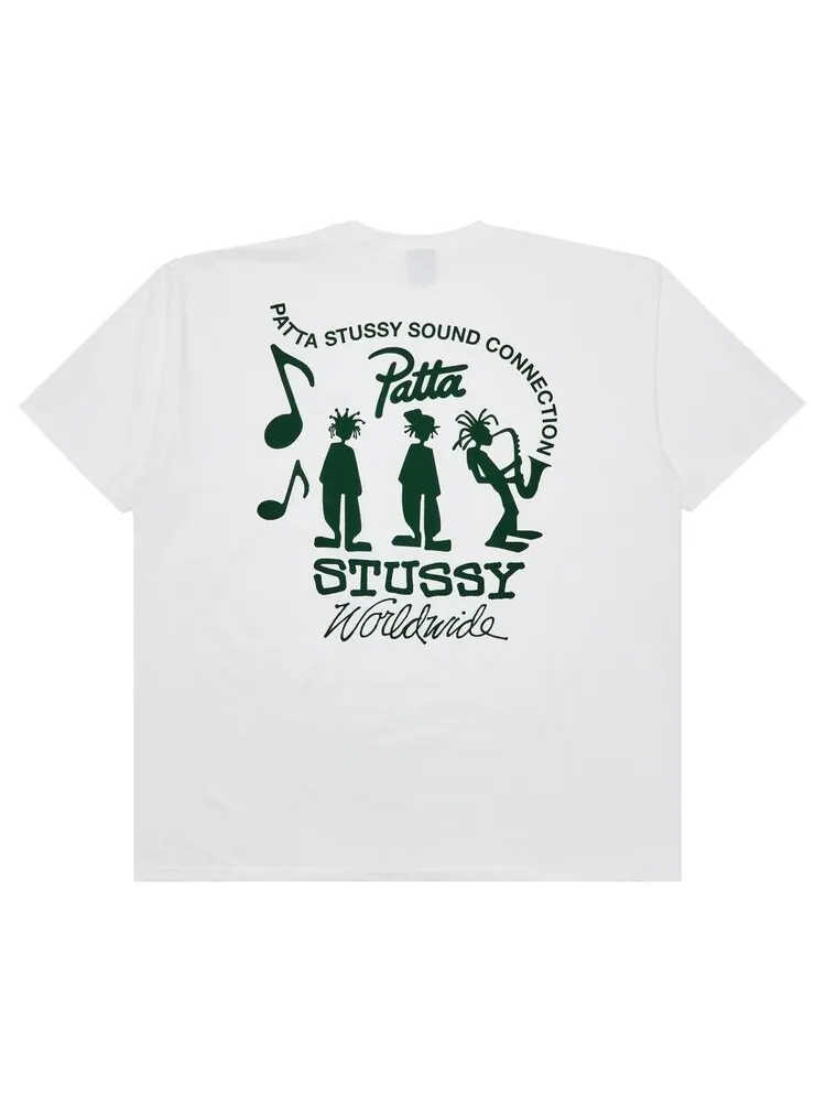 Футболка Stussy x Patta Sound Connection Tee — изображение 2 из 3, белый