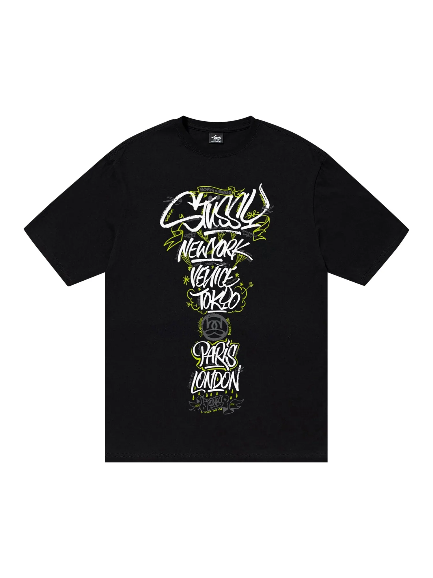 Футболка Stussy x Born X Raising Handstyles