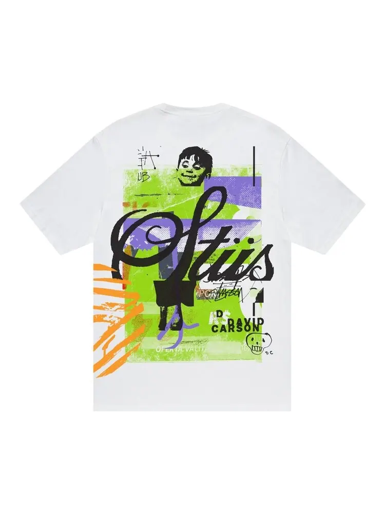Футболка Stussy David Carson Dino 'White' — изображение 2 из 2, белый