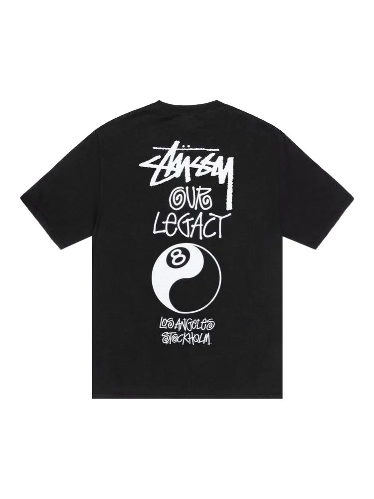 Футболка Stussy x Our Legacy Work Shop 8 Ball Yin Yang Tee — изображение 2 из 2, черный