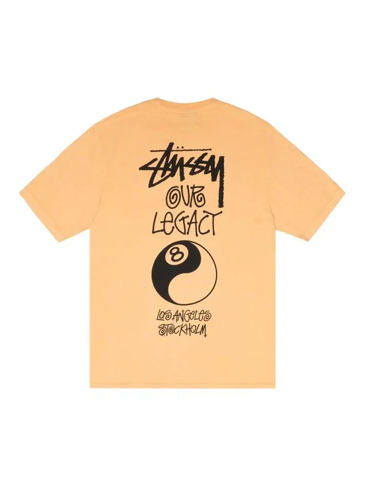 Футболка Stussy x Our Legacy Work Shop 8 Ball Yin Yang Tee Peach — изображение 2 из 2, желтый