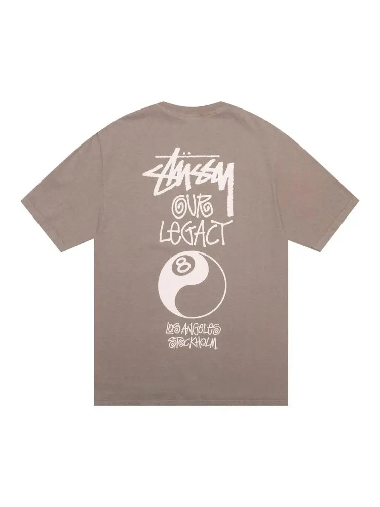 Футболка Stussy x Our Legacy Work Shop 8 Ball Yin Yang Tee Taupe — изображение 2 из 2, тауп
