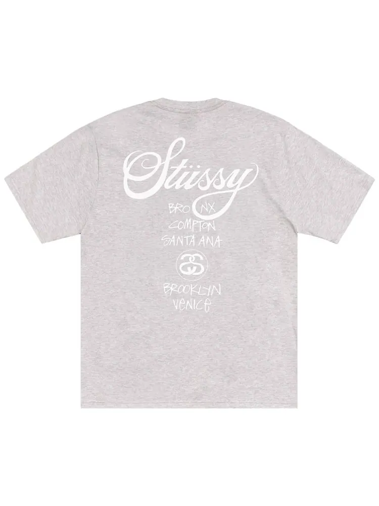 Футболка Stussy World Tour — изображение 2 из 2, серый